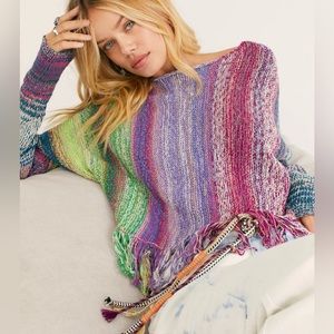 Free People Radiate Pullover Rainbow Size S